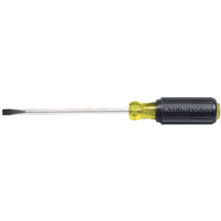 Klein 605-4 1/4"x4" Cushion-Grip Screwdriver Cabinet-Tip Round-Shank