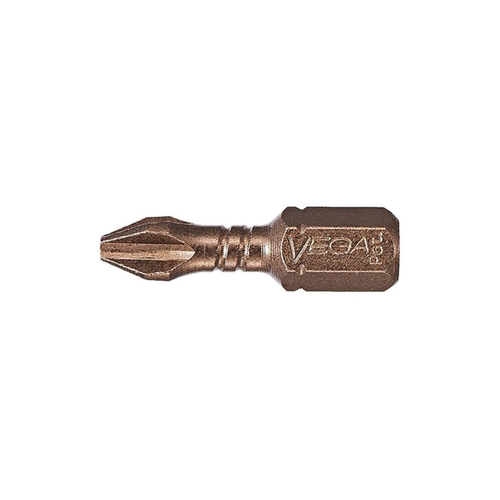 VEGA Impactech P125P2A Insert Bit, #2 Drive, Phillips Drive, 1/4 in Shank, Hex Shank, 1 in L, Steel