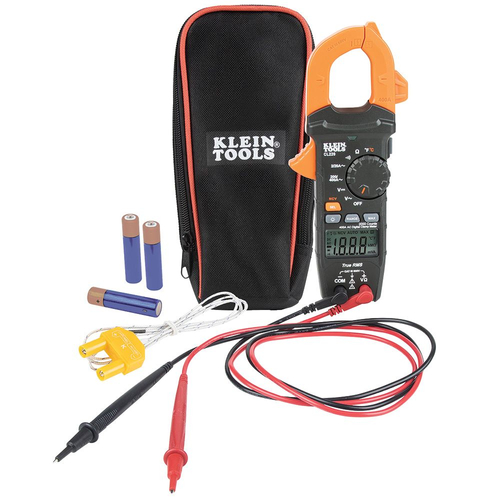 Klein CL220 Digital Clamp Meter, AC Auto-Ranging 400 Amp with Temp