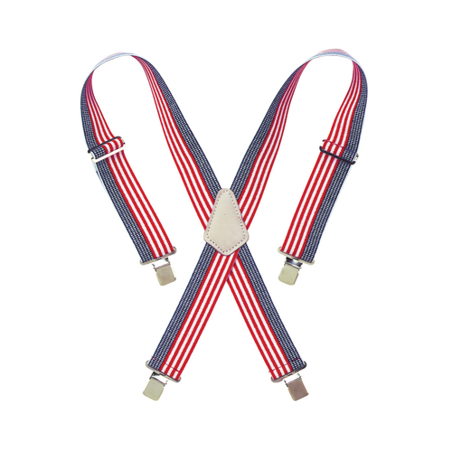 CLC Tool Works 110USA Work Suspenders, Elastic, Blue/Red/White