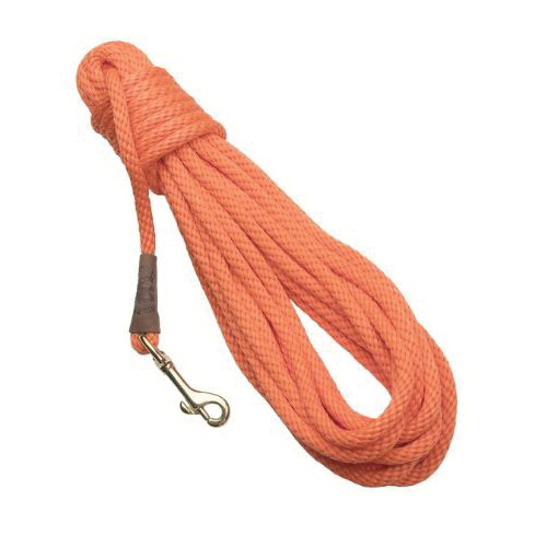 Mendota Check Cord Training Leash, 3/8" X 30', Orange