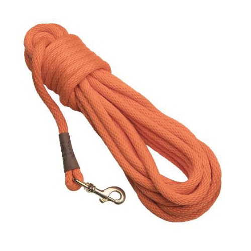 Mendota Check Cord Training Leash, 1/2" X 30', Orange