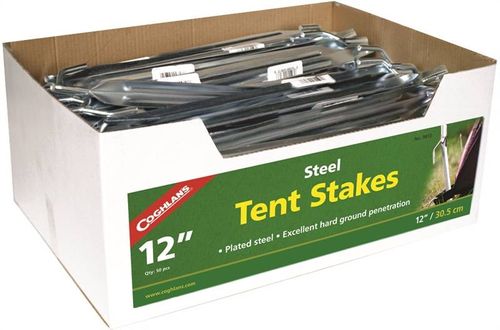 COGHLAN'S 9813 Tent Stake, 12 in L, 1/4 in W, Steel