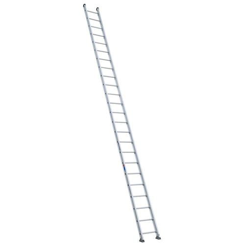 WERNER 524-1 Straight Ladder, 26 ft H Reach, 300 lb, 24-Step, Aluminum, Metal