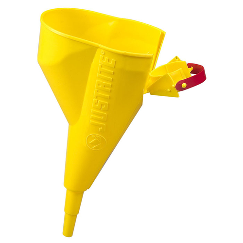 JUSTRITE 11202Y Funnel, Polypropylene, Yellow, 11-1/4 in H
