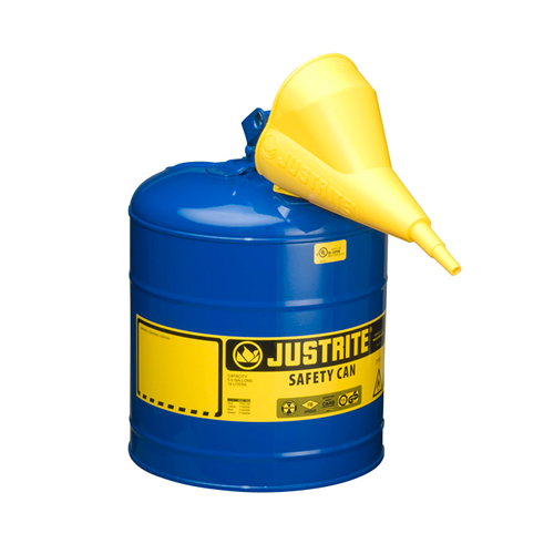 JUSTRITE 7150310 Safety Can, 5 gal, Steel, Blue, Powder-Coated
