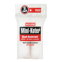 WOOSTER Mini-Koter R222-4 Mini Roller, 3/8 in Thick Nap, 4 in L, Fabric Cover