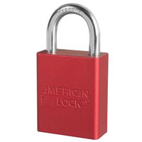 American Lock A1100 Series A1105R Safety Lockout Padlock, Different Key, 1/4 in Dia Shackle