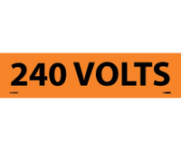 "240 VOLTS" BLK/ORGE 2.25"x9"