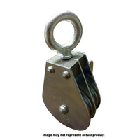 Block Division 01548-2 Pulley Block, 3/16 in Rope, 525 lb Working Load, 1-1/2 in Dia x 7/16 in W She