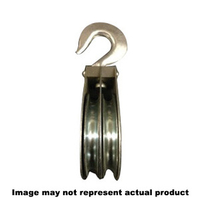 Block Division 02578-2 Pulley Block, 1/4 in Rope, 685 lb Working Load, 2-1/2 in Dia x 7/16 in W Shea
