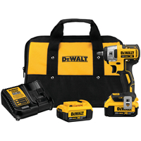 DeWALT DCF890M2 Impact Wrench Kit, Battery Included, 20 V, 4 Ah, 3/8 in Drive, Square Drive, 0 to 32