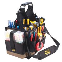 CLC 1528 Tool Bag, 10 in W, 11 in D, 19 in H, 22-Pocket, Polyester, Yellow