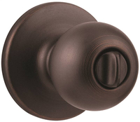 Kwikset 300P-11P CP Privacy Lockset, Venetian Bronze, Reversible Hand, For: Bedroom, Bathroom Doors