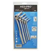 BONDHUS HexPro Series 00060 Hex End L-Wrench Set, 5-Piece, Protanium Steel, Chrome, Specifications: 