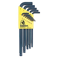 BONDHUS 10937 L-Wrench Key Set, 13-Piece, Specifications: Inch Measurement System, Long Length