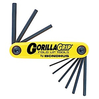 Bondhus 12591 GorillaGrip Set of 9 Hex Fold-up Keys, sizes .050-3/16-Inch