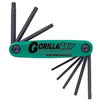 Bondhus 12634 GorillaGrip Set of 8 Star Fold-up Keys, sizes T9-T40
