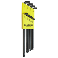 Bondhus 16538 Stubby Balldriver Hex L-Wrench, Set of 10, Sizes 1/16-Inch-1/4-Inch