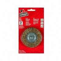 Vulcan 322551OR Wire Wheel Brush with Hole, 4 in Dia, 5/8 in Arbor Hole, 1/2 in Adapter