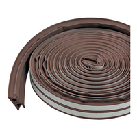 M-D 43848 Weatherstrip Tape, 3/8 in W, 17 ft L, EPDM/Silicone, Brown