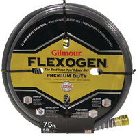 Gilmour Flexogen 874751-1001 Garden Hose, 75 ft L, Brass, Gray
