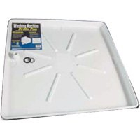 Camco 20752 32"OD x 30" Washing Machine Drain Pan w/PVC Fitting (White)