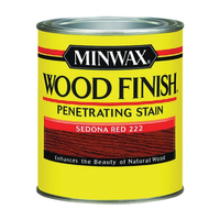 Minwax Wood Finish 222204444 Wood Stain, Satin, Sedona Red, Liquid, 0.5 pt, Can