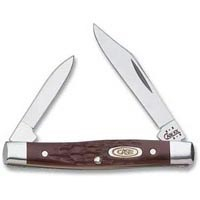 Case 083 Small Pen Pocket Knife with Stainless Steel Blades, Brown Synthetic
