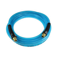 Coilhose Flexeel Series PFE40504T Air Hose, 1/4 in ID, 50 ft L, MPT, Polyurethane, Transparent Blue