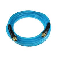 Coilhose Flexeel Series PFE60504T Air Hose, 3/8 in ID, 50 ft L, MPT, Polyurethane, Transparent Blue