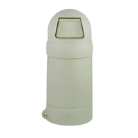 CONTINENTAL Roun'Top 1425BE Trash Can, 24 gal Capacity, Beige, Removable Funnel Top Closure