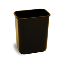 CONTINENTAL 2818BN Rectangular Waste Basket, 28.125 qt Capacity, Plastic, Brown