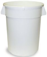 CONTINENTAL 3200WH Trash Receptacle, 32 gal Capacity, Plastic, White