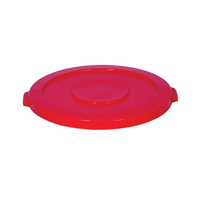 CONTINENTAL Huskee 4445RD Flat Receptacle Lid, Plastic, Red, For: 44 gal Trash Can