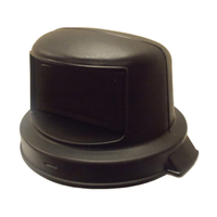 CONTINENTAL 4456BK Dome Receptacle Top, Plastic, Black, For: 32, 44 and 55 gal Huskee Receptacles