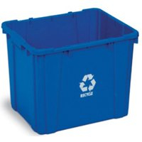 CONTINENTAL 5914-1 Curbside Recycling Bin, 14 gal Capacity, Plastic, Blue