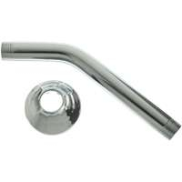 Danco 89179 Shower Arm with Flange, 1/2 in Connection, Threaded, 8 in L, Brass, Chrome Plated