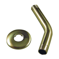 Danco 89182 Shower Arm with Flange, 1/2 in Connection, IPS, 6 in L, Stainless Steel, Brushed Nickel