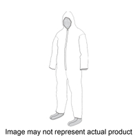 DANIEL SAFETY PRODUCTS DanGuard DSP122-L Coveralls with Hood and Boots, L, MicroPorous Fabric, White