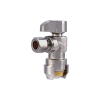 SharkBite 23036LFBN Angle Stop Valve, 1/2 x 3/8 in Connection, Push-to-Connect x Compression, 4 gpm,