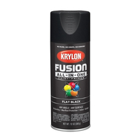 Krylon K02728007 Acrylic Spray Paint, Flat, Black, 12 oz, Can