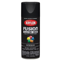 Krylon K02732007 Acrylic Spray Paint, Satin, Black, 12 oz, Can
