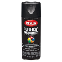 Krylon K02790007 Acrylic Spray Paint, Metallic, Black Stainless, 12 oz, Can