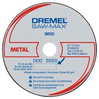 DREMEL SM510C Cut-Off Wheel, 3 in Dia, 3/64 in Thick, 60 Grit, Aluminum Oxide Abrasive