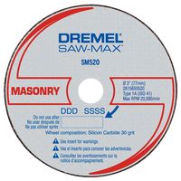 DREMEL SM520C Cut-Off Wheel, 3 in Dia, 0.05 in Thick, 30 Grit, Silicon Carbide Abrasive