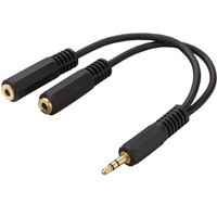 Zenith AY1003MP3MF Audio Y-Cable, 3 in Cord L, Black