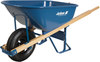 Jackwon M6FFKB 6 Cubic Foot Steel Contractor Wheelbarrow with Knobby Flat Free Tire