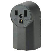 Cooper Wiring Devices WD1252 2-Pole 3-Wire 50-Amp 125-Volt Surface Mount Power Receptacle, Black
