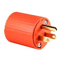 CORD PLUG 15A/125VwG ORGE PLASTI